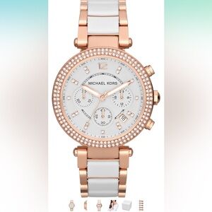 Michael Kors Women's Parker Chronograph Two-Tone Stainless Steel Glitz Watch